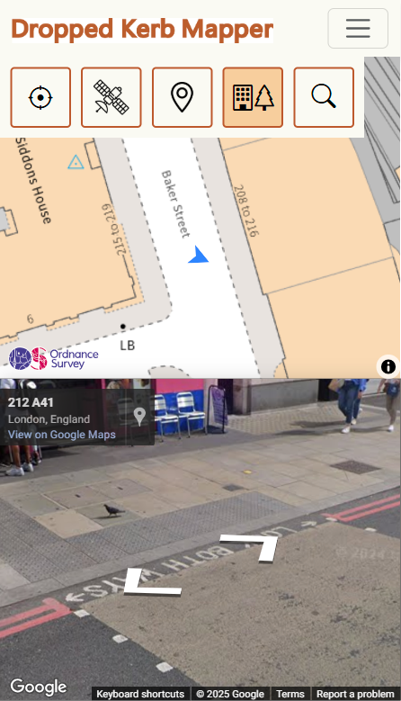 Looking at the dropped kerb in streetview